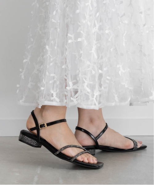 randa サンダル RANDA（ランダ） サンダル ビジューストラップサンダル レディース