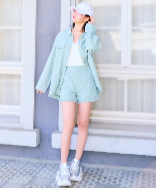 ROYAL PARTY パンツ サマーツイードショートパンツ レディース
