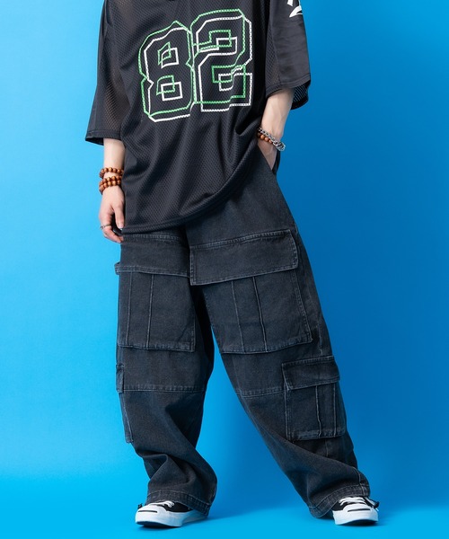 日本未入荷◆AW24-25◆ロゴプレート バレルレッグ ジーンズ Side ribbon slash denim pants – BUNNY APARTMENT