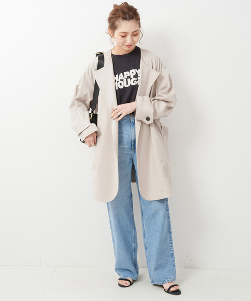 Spick＆Span 「Spick & Span」 ノーカラーコート 36 ブラック