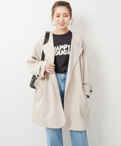 Spick＆Span 「Spick & Span」 ノーカラーコート 36 ブラック