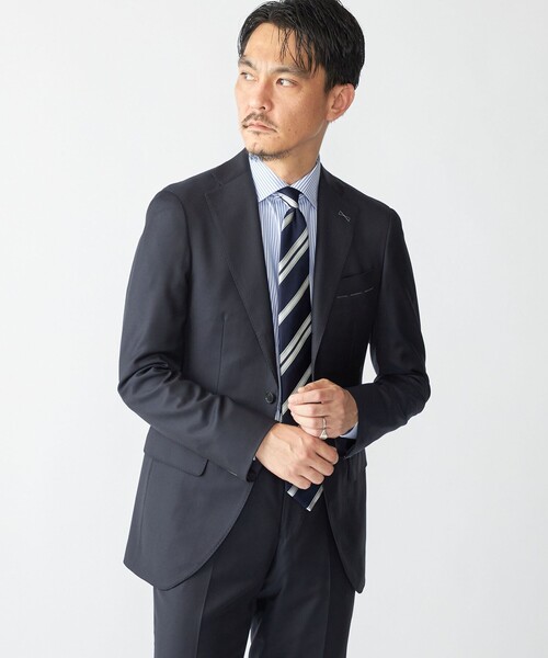 【SHIPS】ジャケットパンツネクタイセット SHIPS（シップス） ネクタイ SHIPS: ネイビー ソリッド/ストライプ