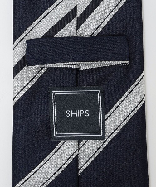 SHIPS ネクタイ SHIPS: ネイビー ソリッド/ストライプ/ドット