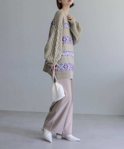 「mystic」 Vネックニット FREE ネイビー レディース_画像5