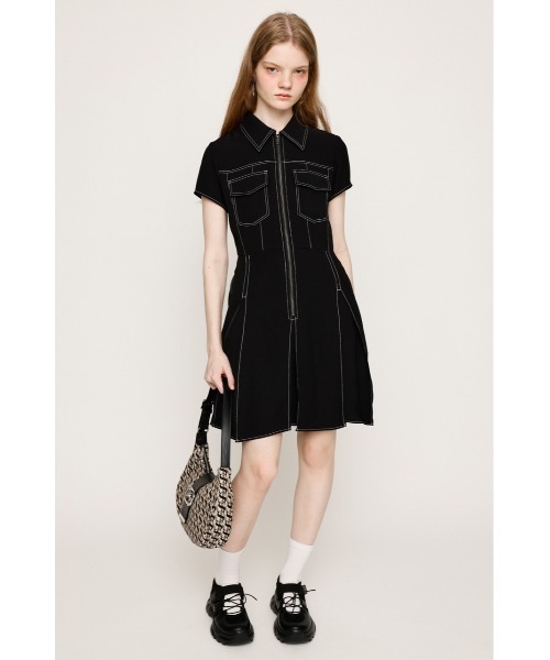 ワンピース sa SLY ワンピース FRONT ZIP PLEATS S/OP フロントジップ プリーツ