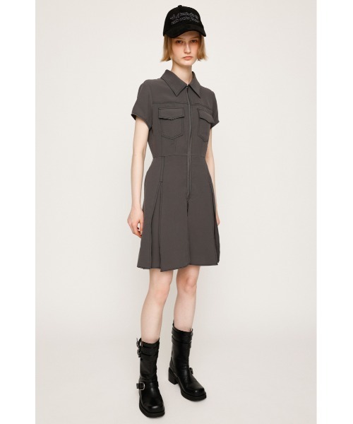 SLY ワンピース FRONT ZIP PLEATS S/OP フロントジップ プリーツ
