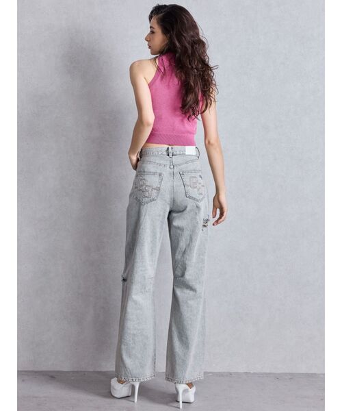 GYDA アメスリニットトップス グレー ロゴ GYDA アメスリニットトップス グレー ロゴ GYDA ジャガードアメスリ