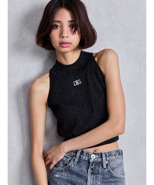 GYDAアメスリニットトップス GYDA ニット セーター Symmetry GYDAラメアメスリニットトップス