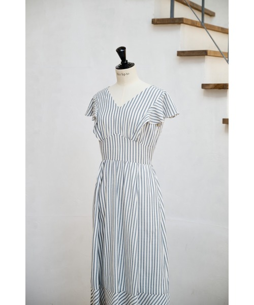 Her lip to ワンピース Kerry Striped Ruffle Dress : ZOZOTOWN