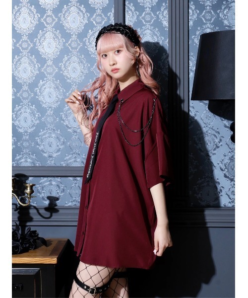 NOEMIE（ノエミー） ブラウス シャツ ネクタイ付きユニセックス5分袖