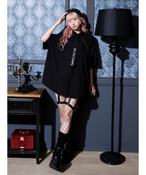 NOEMIE（ノエミー） ブラウス シャツ ネクタイ付きユニセックス5分袖