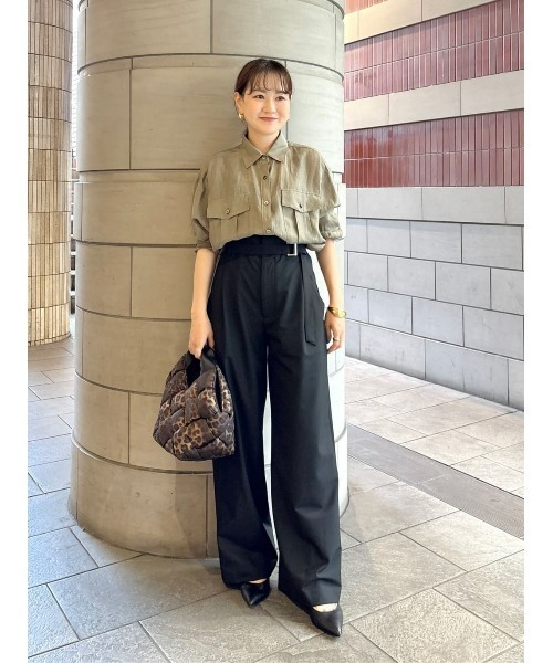 allureville（アルアバイル） ブラウス シャツ シアーリネンサファリ