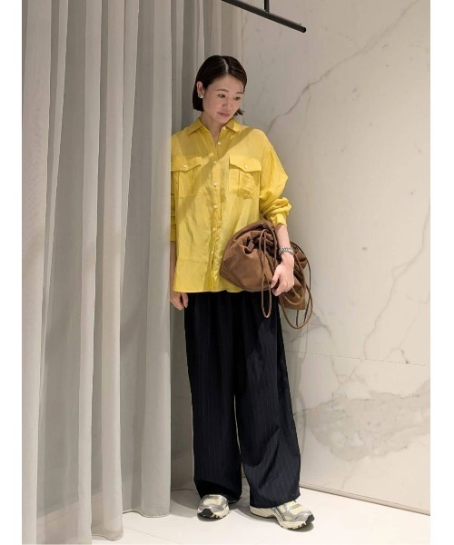 allureville（アルアバイル） ブラウス シャツ シアーリネンサファリ