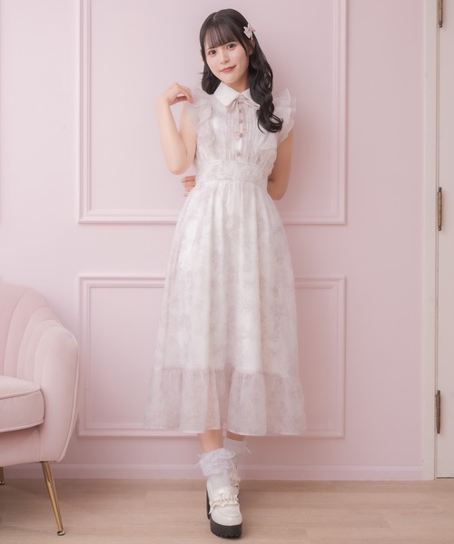 専用出品　ワンピース ROJITA ワンピース フリルスリーブ花柄ロングワンピース
