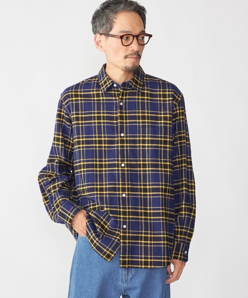 シップス（SHIPS）/SHIPS: BEZ レギュラーカラー ネル チェック シャツ SHIPS（シップス） シャツ SHIPS: BEZ レギュラーカラー ネル チェック