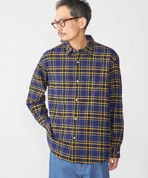 SHIPS（シップス） シャツ SHIPS: BEZ レギュラーカラー ネル チェック