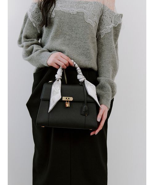 SNIDEL ロールカバーパッドロックバッグ 黒 ロールカバーパッドロックバッグ(ハンドバッグ)｜バッグ｜SNIDEL
