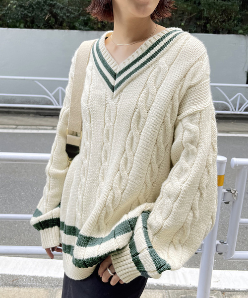 Oldderby Knitwear Vネックニット FREE アイボリー レディース Oldderby Knitwear Vネックニット FREE アイボリー レディース