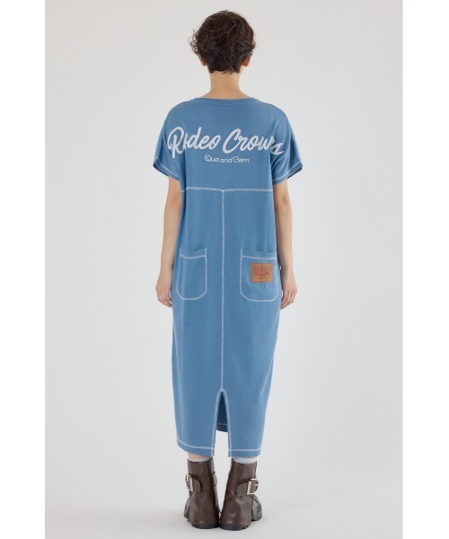 kyonebureワンピース alotta ワンピース 線画タッチ花柄ギャザー切替ワンピース