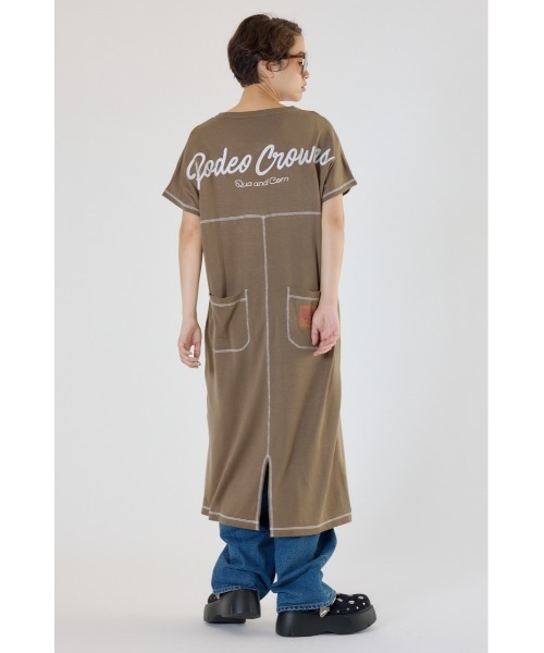 ワンピース　tan RODEO CROWNS WIDE BOWL ワンピース 配色ステッチニットコンビ