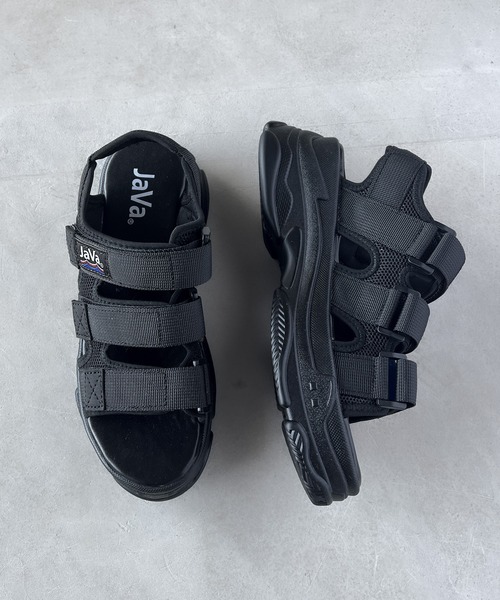 「Java」 フラットサンダル 22.5cm ブラック レディース_画像4