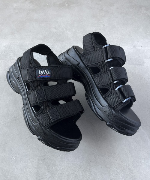 「Java」 フラットサンダル 22.5cm ブラック レディース_画像5