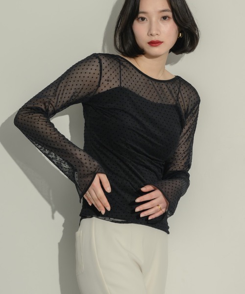 NEUNA（ヌナ） tシャツ シアードットトップス レディース : ZOZOTOWN