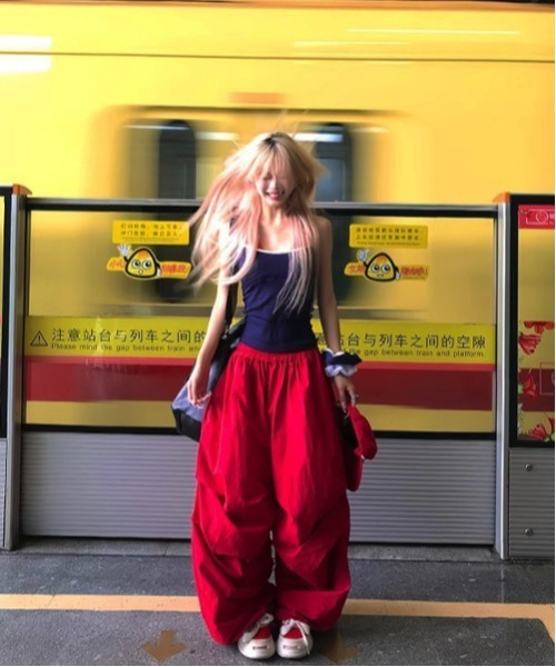  YK2 トラックパンツ ジャージ Lサイズ MASHIRO パンツ 「MASHIRO」ワンポイント刺繍ルーズトラックパンツ