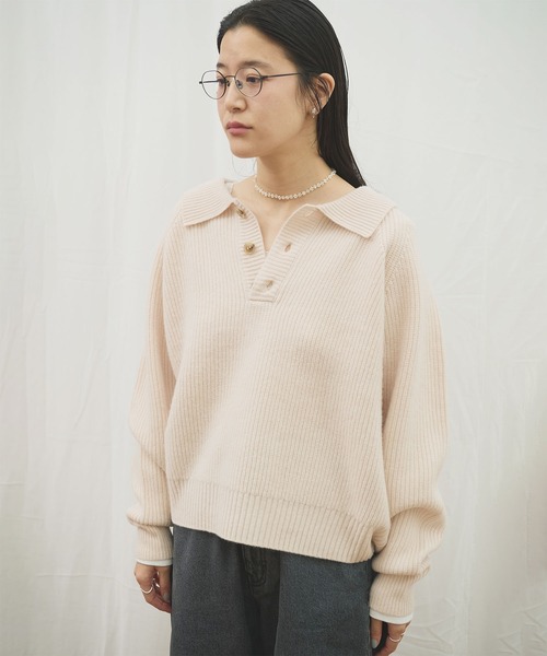 fig london SHETLAND polo ニット fig London（フィグロンドン）の「SHETLAND polo（ニット/セーター