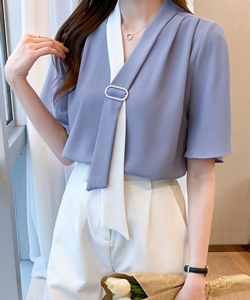 「Miniministore」 半袖ブラウス M ミント レディース_画像2