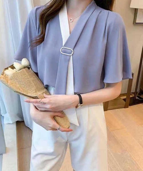 「Miniministore」 半袖ブラウス M ミント レディース_画像3