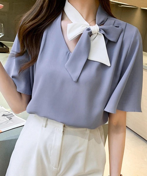 「Miniministore」 半袖ブラウス M ミント レディース_画像4