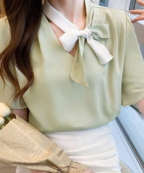 「Miniministore」 半袖ブラウス M ミント レディース_画像8