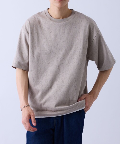 j.n.r.d tシャツ クラックサーフェスフェイクレイヤードT メンズ