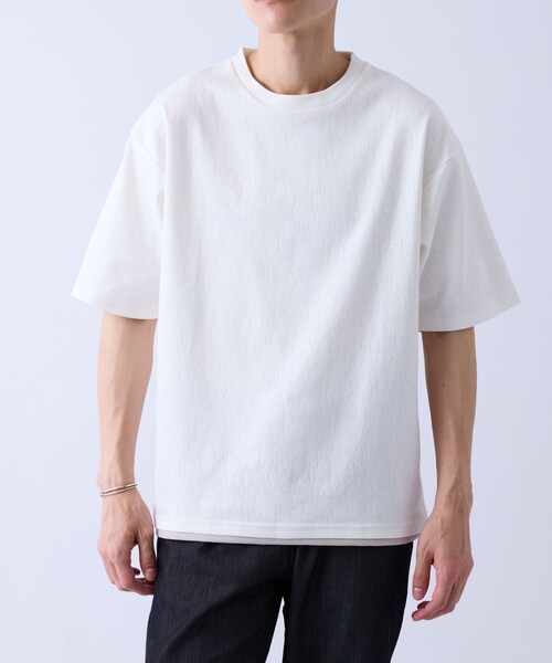 j.n.r.d tシャツ クラックサーフェスフェイクレイヤードT メンズ