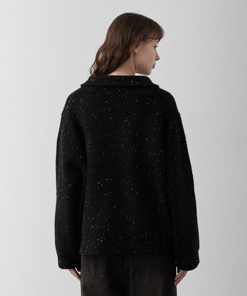 RUUBON セーター ニット nep knit double zip jacket / ネップニット