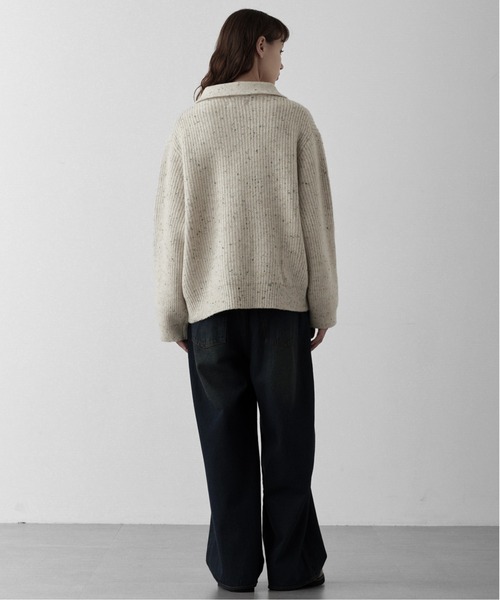 RUUBON セーター ニット nep knit double zip jacket / ネップニット