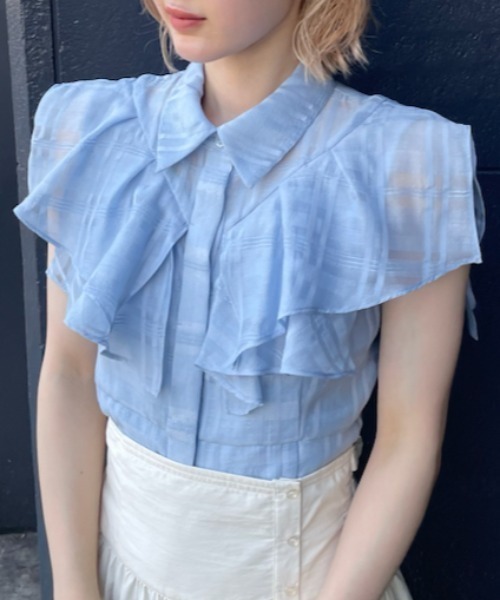 「LILY BROWN」 半袖シャツ ONE SIZE ブラック レディース_画像3