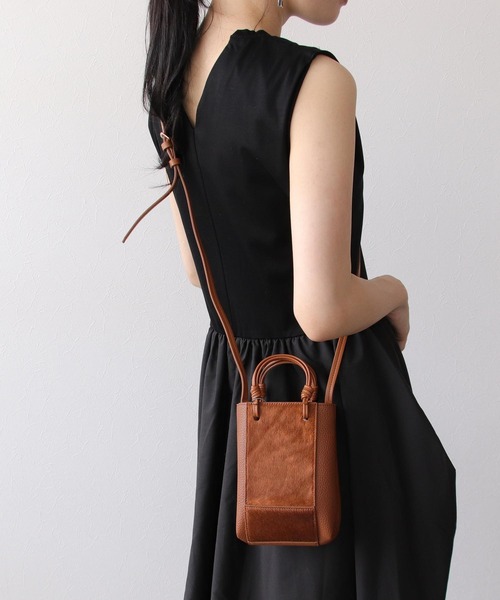 ブラウン ショルダーバッグ スナップボタン付き Whatna 革 セカンド バッグ メンズ 3way クラッチ ショルダーバッグ