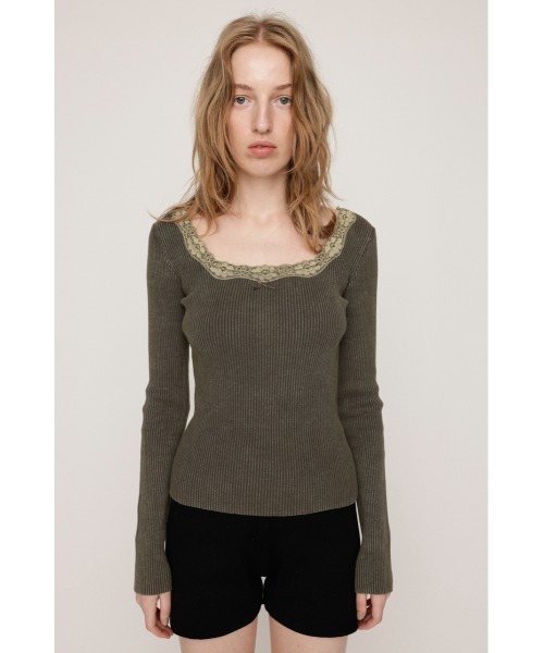 SLY（スライ） tシャツ LACE DOCKING TOPS レースドッキング トップス