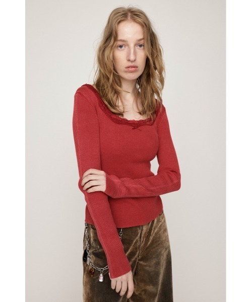SLY（スライ） tシャツ LACE DOCKING TOPS レースドッキング トップス