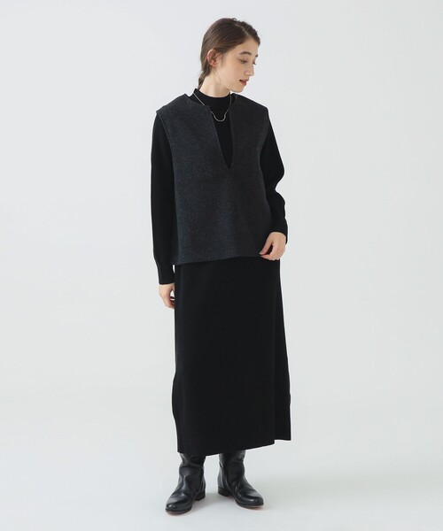 BEAMS GOLF ブラック ベスト ワンピース B：MING by BEAMS（ビーミング by ビームス） ワンピース ベスト