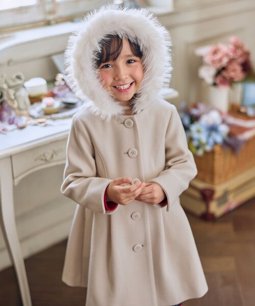 ANY（エニィ） コート アウター 「フード取り外し可能」ウールライク