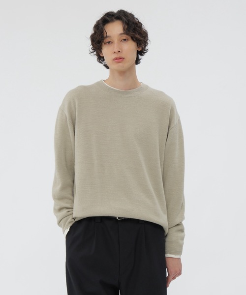 マーガレットハウエル 美品 ウールコットンニット M ベージュ CASHMERE AND RECYCLED MERINO KNITWEAR | MARGARET HOWELL