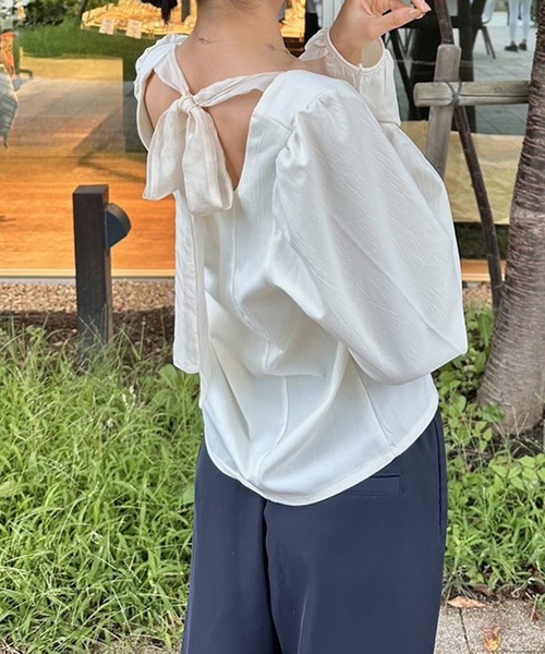 ブラウス シャツ バックリボンブラウス レディース : ZOZOTOWN Yahoo 