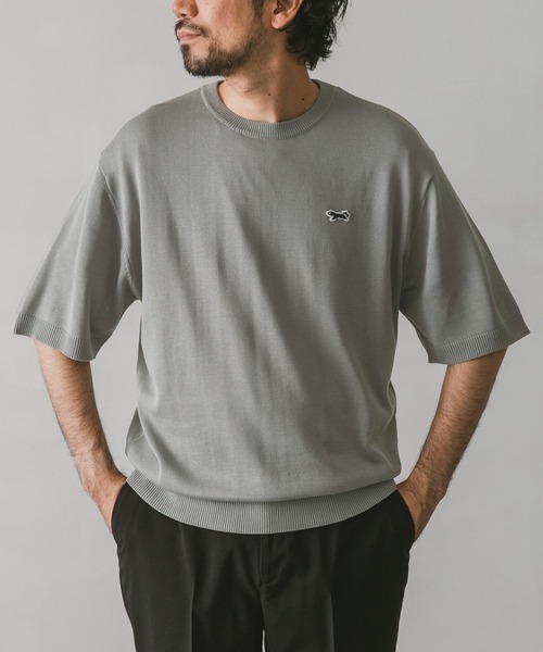 「TOWNCRAFT」 「THEFOXCOLLECTION」半袖ニット LARGE ブラウン メンズ_画像3