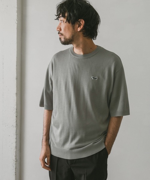 「TOWNCRAFT」 「THEFOXCOLLECTION」半袖ニット LARGE ブラウン メンズ_画像4