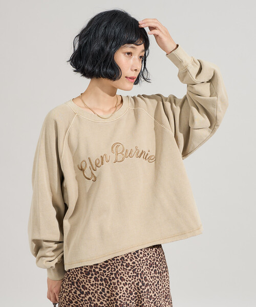 ★最終値下げ★PERVERZE クロップドスウェット ベージュ FREAK'S STORE（フリークスストア） トレーナー スウェット ピグメント
