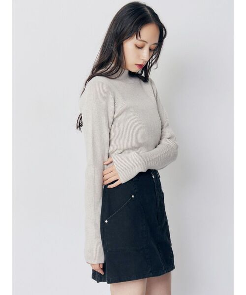 MURUA（ムルーア） ニット セーター バイカラーラメクロップドニット