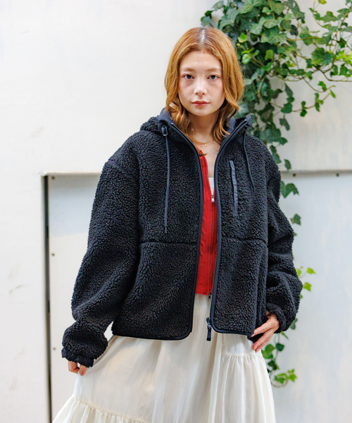 NC by NO COFFEE ブラック フリース ボア　パーカー NANGA（ナンガ） パーカー 「NANGA / ナンガ」BOA FLEECE ZIP HOODIE